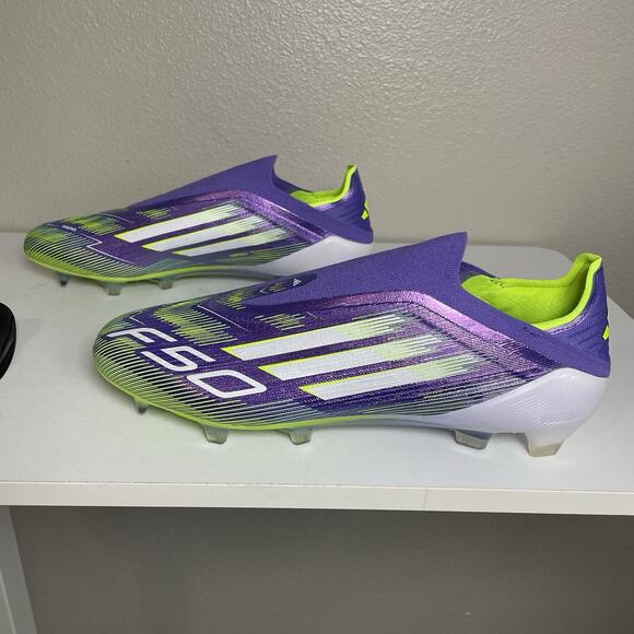 Adidas F50 Elite Laceless FG Soccer Cleats Purple Lucid Lemon JH7628 Mens 10.5 main image 9